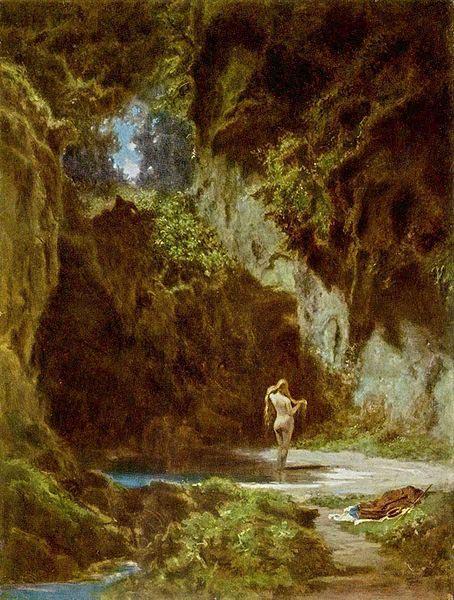 Carl Spitzweg Badende Nymphe oil painting picture